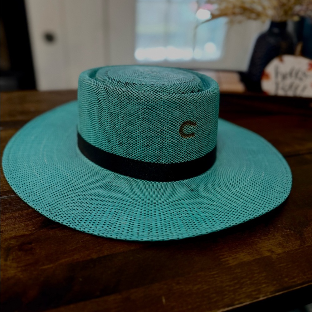 Teal Hat with Black Band